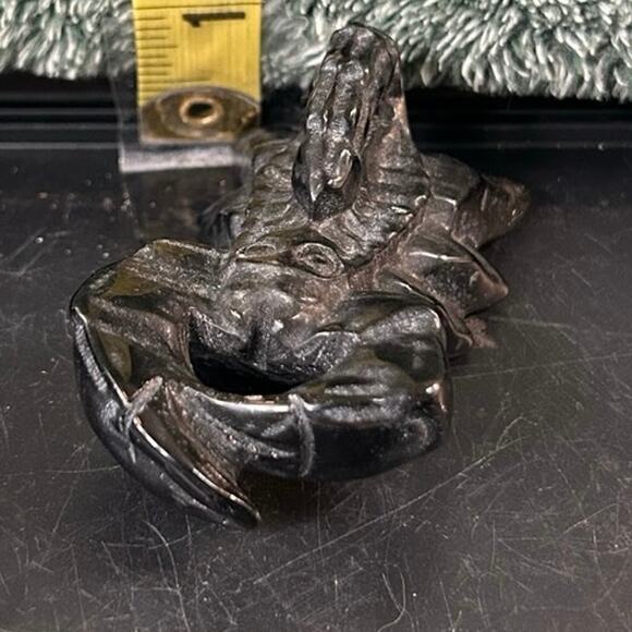 Stocking stuffer! Natural Larvikite Scorpion Carving Handcrafted Crystal - Picture 2 of 10